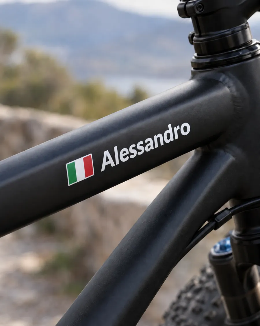 Adesivo nome personalizzato per bicicletta